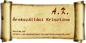 Árokszállási Krisztina névjegykártya