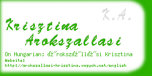 krisztina arokszallasi business card